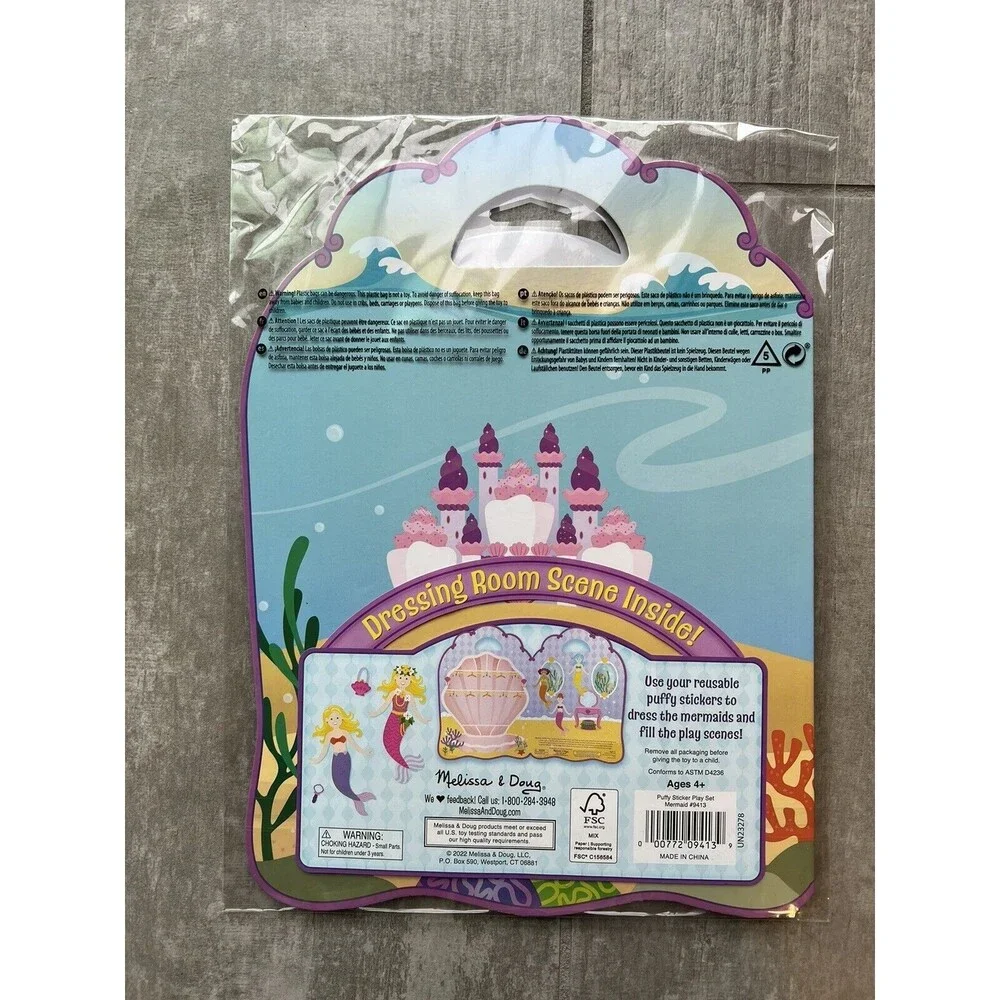 Melissa & Doug Dress Up Reusable 65 Puffy Sticker Play Set w/ Fold & Go Scenes